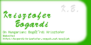 krisztofer bogardi business card